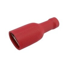Zdierka faston 6.3mm, vodič 0.5-1.5mm, červená izol.
