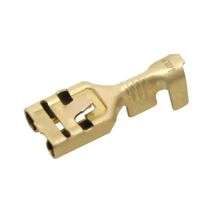 FASTON zdierka plochá 6,3 mm, neizolovaná, s blokádou