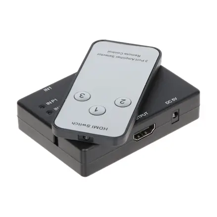HDMI zlučovač aktívny 3/1 s IR diaľkovým ovládaním, 4K