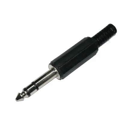 JACK konektor 6.3mm Stereo na kábel, plast 