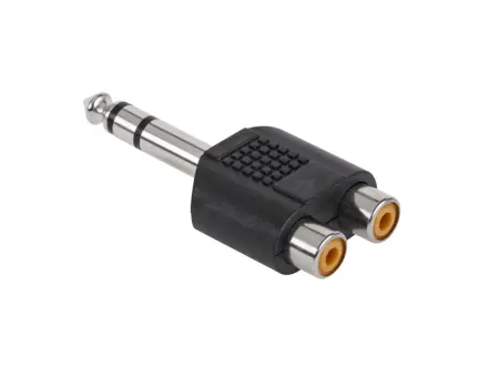 Redukcia Jack 6.3mm konektor / 2xCinch zdierka