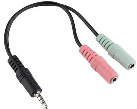 Redukcia Jack 3,5mm 4-pin / 2x Jack 3,5mm zdierka stereo+ mono