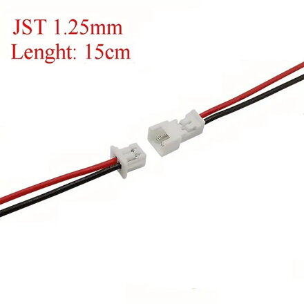Konektor + zdierka JST 2.54mm na kábli 15cm
