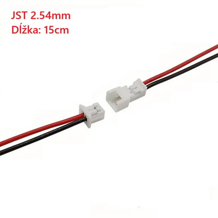 Konektor + zdierka JST 2.54mm na kábli 15cm