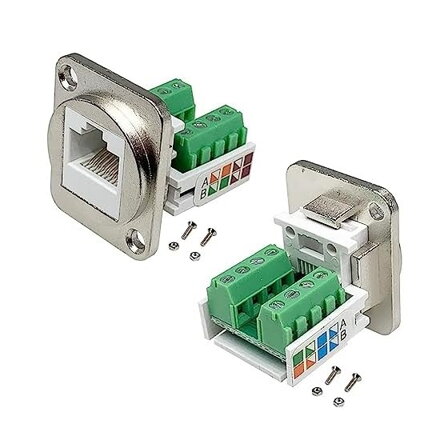 Panelová zdierka RJ45 cat.6, skrutkovacia, strieborná