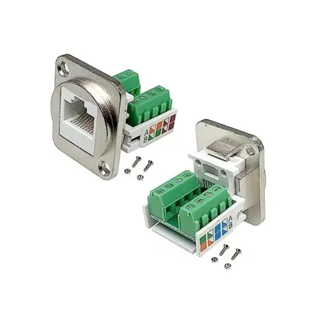 Panelová zdierka RJ45 cat.6, skrutkovacia, strieborná