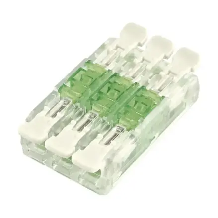 Priebežná páčková svorka 0,2–4 mm2, 3 pólová