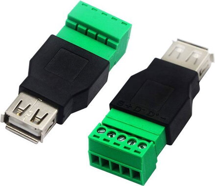 Zdierka USB-A so svorkovnicou
