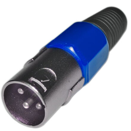 Mikrofónny XLR konektor modrý na kábel, 3pin