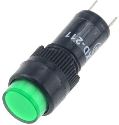 Kontrolka LED 12V zelená, priemer 12mm