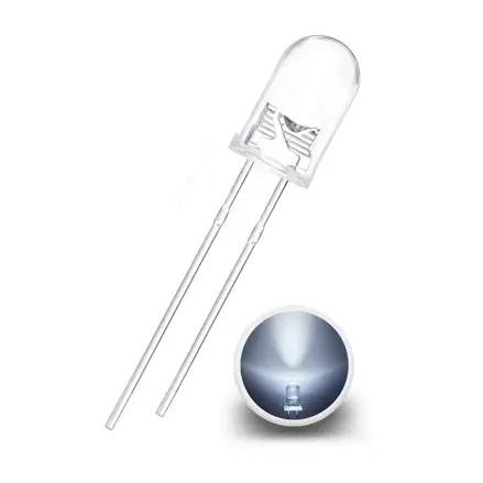 LED dióda 3mm 12V číra BIELA