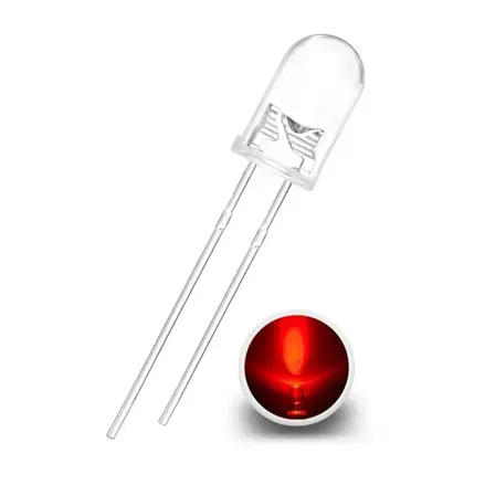 LED dióda 5mm 12V číra ČERVENÁ