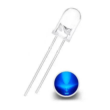 LED dióda 5mm 12V číra MODRÁ