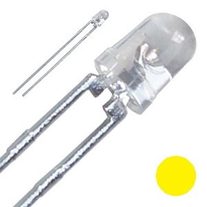 LED dióda 3mm, číra ŽLTÁ 