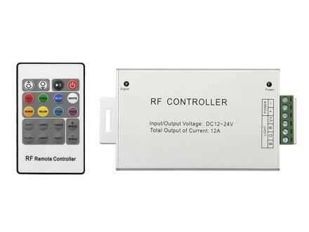 RF diaľkový ovládač RGB LED pásikov 3x4A