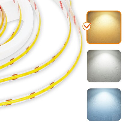 COB LED pás 12V 10W/m IP20 3000K 5m