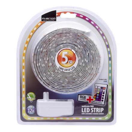 Sada RGB LED pásik 150LED/5m IP65, ovládač a zdroj 12V/3A