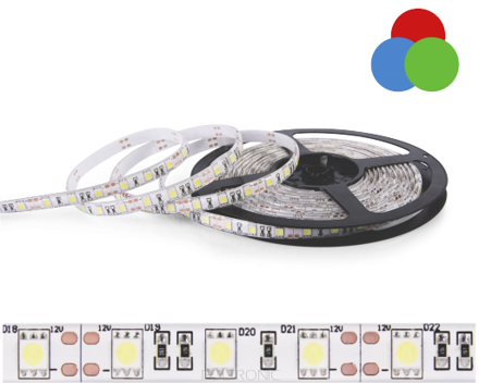 LED pásik 12V 5050 60LED/m IP20, 14.4W/m RGB (1m)