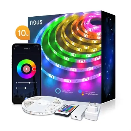 Smart LED pásik 12V 40LED/m IP65 24W RGB NOUS F1 5m WiFi Tuya