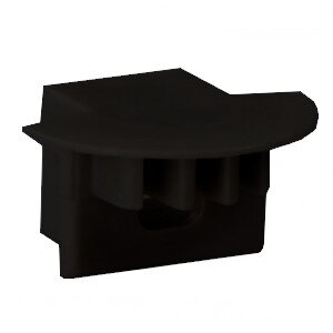 PVC záslepka pre profily PDS4-K s otvorom, čierna