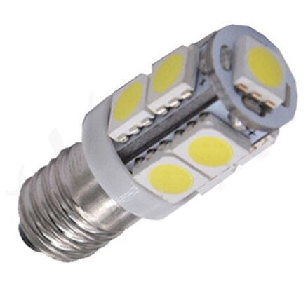 LED žiarovka E10 12V / 2W biela 9xSMD5050