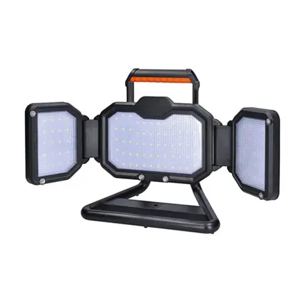 LED reflektor, 50W, prenosný, nabijací, 5000lm, oranžovo-čierny