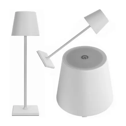 Stolná dotyková lampa nabíjacia, CCT + stmievanie, biela