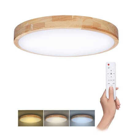 LED stropné svietidlo SOLIGHT WO8010 60W 49cm Solid Oak, stmievateľné