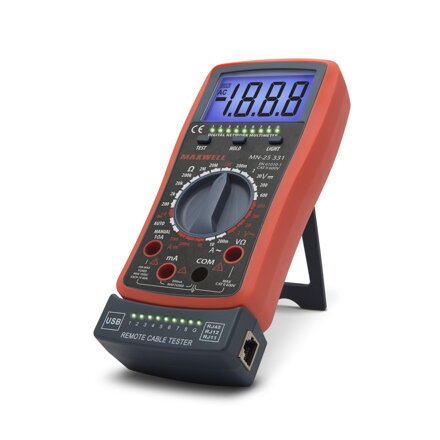 Digitálny multimeter s testerom káblov MN-25 331