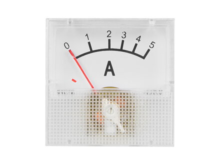 Ampérmeter analógový mini, 5A DC s bočníkom