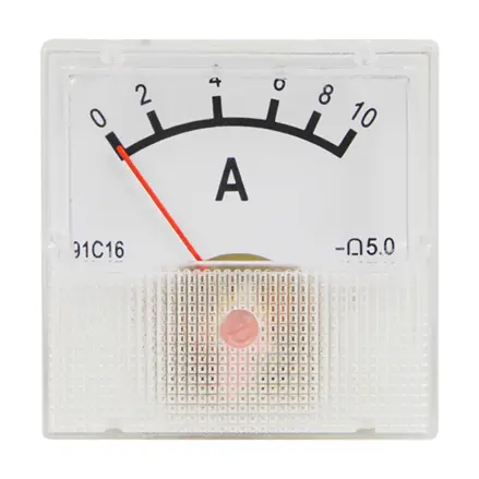 Ampérmeter analógový mini, 10A DC s bočníkom