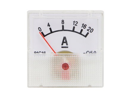 Ampérmeter analógový mini 20A  DC s bočníkom