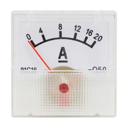 Ampérmeter analógový mini 20A  DC s bočníkom