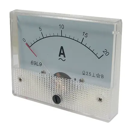 Analógový panelový ampérmeter 20A AC s bočníkom