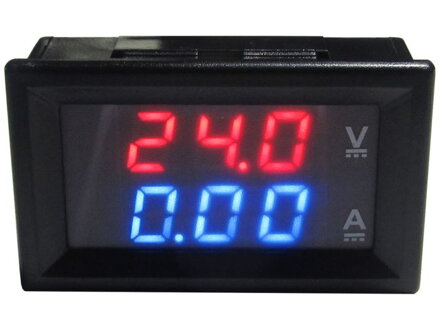 Digitálny ampérmeter/voltmeter 10A 100V DC