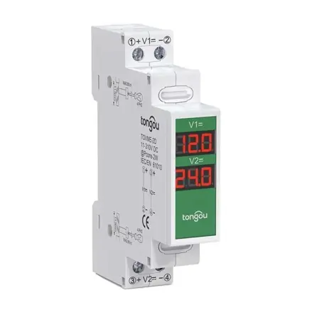 Voltmeter na DIN lištu 2x 11-310VDC