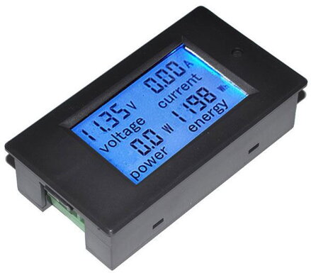 Panelový digitálny ampérmeter/voltmeter/wattmeter 100VDC 20ADC