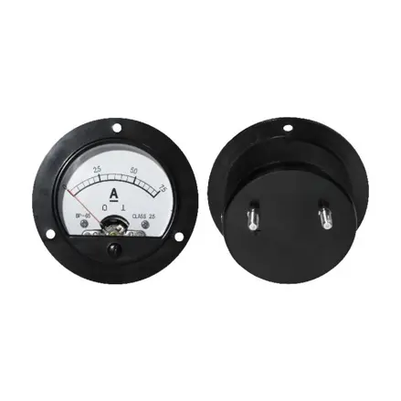 Ampérmeter analógový 7.5A DC + bočník, okrúhly