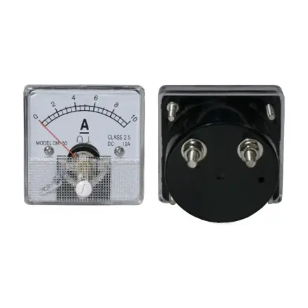 Ampérmeter analógový 10A DC + bočník, štvorec