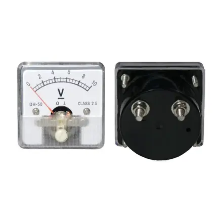 Analógový voltmeter 10 VDC, štvorec