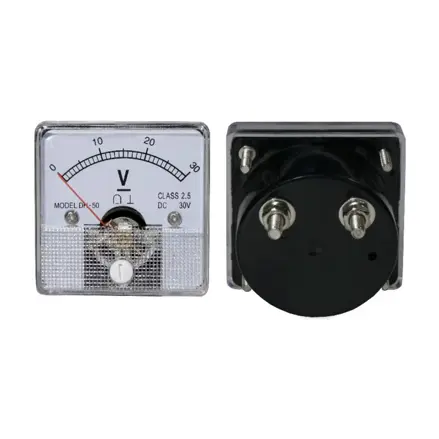 Analógový voltmeter 30 VDC, štvorec