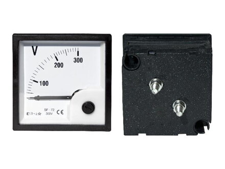 Voltmeter analógový veľký 300V AC, štvorec