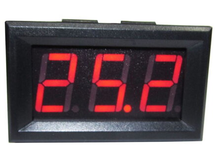 Digitálny panelový voltmeter 0-30V, 3 vývody, LED červený