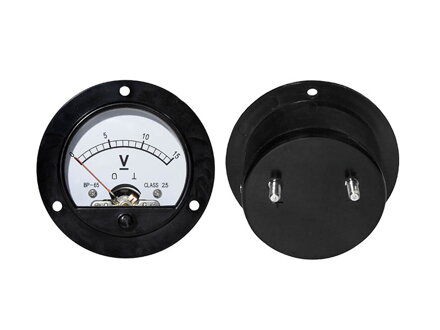 Voltmeter analógový 15V DC okrúhly