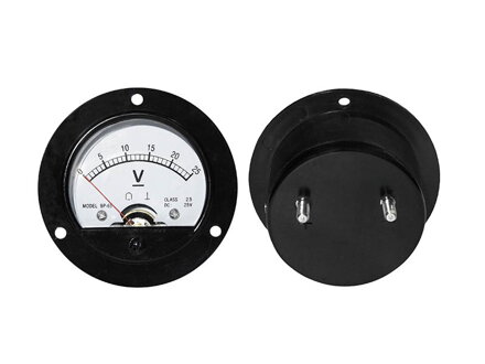 Voltmeter analógový 25V DC okrúhly