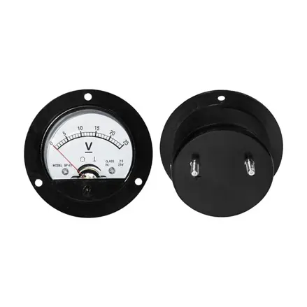 Voltmeter analógový 25V DC okrúhly