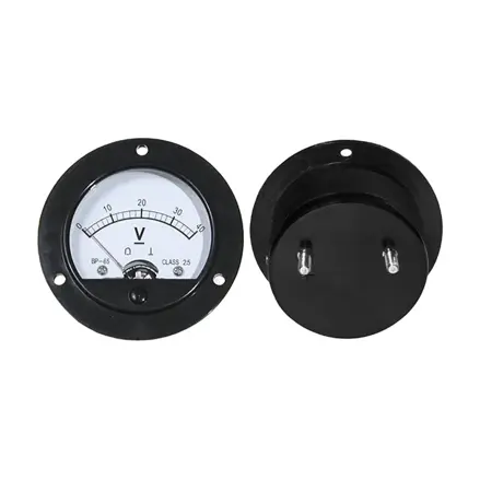 Voltmeter analógový 40V DC okrúhly