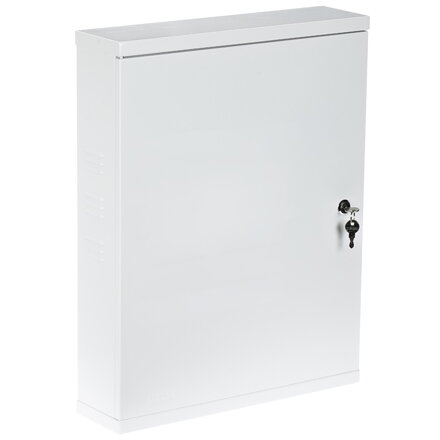 Plechová zamykateľná skrinka pre NVR 430x550x113mm, biela