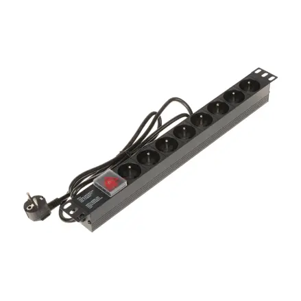 Napájacia lišta do RACK 19" 8x zásuvka s vypínačom