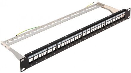 Patch panel pre keystone konektory 24x Rack 19"